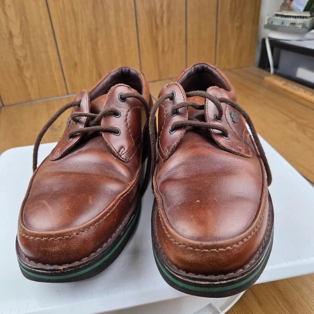 Hush Puppies The Body Shoe Antique Brown Leather Oxfords 18915 Mens 11 W Wide